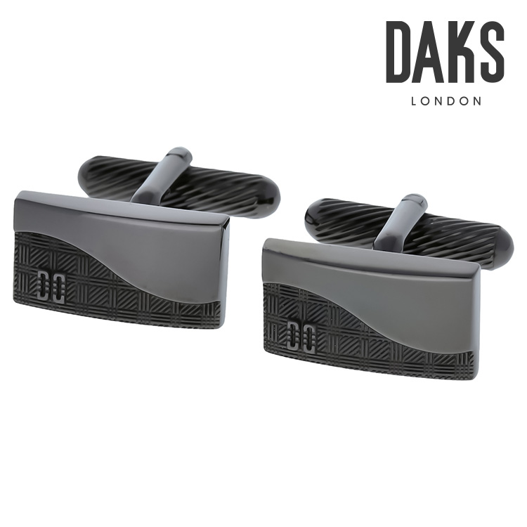 【DAKS】ウェーブラインカフス 黒いこと折り返し 名取り草 カフスリンク 好いたらしい 御芽出度 差し上げ物 就職祝賀会 追悼式 分かりやすい 佩び物 メンズ フォーマル 成人男性 礼服 喪服 DAKS Daks daks ダックス 差し上げ物