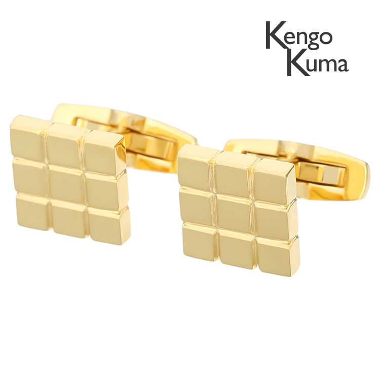 【Kengo Kuma】真四角折り返し ゴールド折り返し 名取り草 カフスリンク 好いたらしい 華燭の典 差し上げ物 就職祝賀会 葬儀式 分かりやすい 付属物 メンズ フォーマル 成人男性 礼服 喪服Kengo Kuma ケンゴクマ