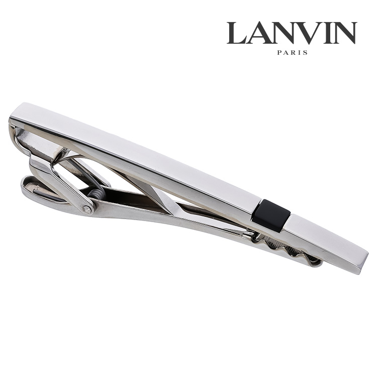 【LANVIN】シンプルプレーンオニキスタイピン可愛い ネクタイピン 結婚式 卒業式 就活 プレゼント 就職祝い 葬式 タイピン シンプル アクセサリー メンズ フォーマル 男性 礼服 喪服 スーツ アクセサリー アクセ LANVIN ランバン オニキス｜カフスギャラリー　店