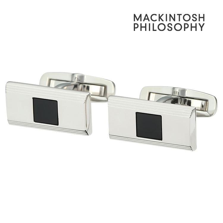 【MACKINTOSH PHILOSOPHY】レクタングルオニキスカフス 折り返し 名取り草 カフスリンク 好いたらしい 華燭の典 差し上げ物 就職祝賀会 分かりやすい 付属物 メンズ フォーマル 成人男性 礼服  マッキントッシュ 哲学 マッキントッシュ哲学 オニキス