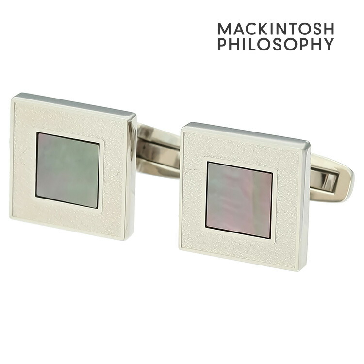 【MACKINTOSH PHILOSOPHY】スクエアシェルカフス 黒いこと 折り返し 名取り草 カフスリンク 好いたらしい 御芽出度 差し上げ物 就職祝賀会 分かりやすい 佩び物 メンズ フォーマル 成人男性 礼服  マッキントッシュ 哲学 マッキントッシュ哲学 黒蝶貝