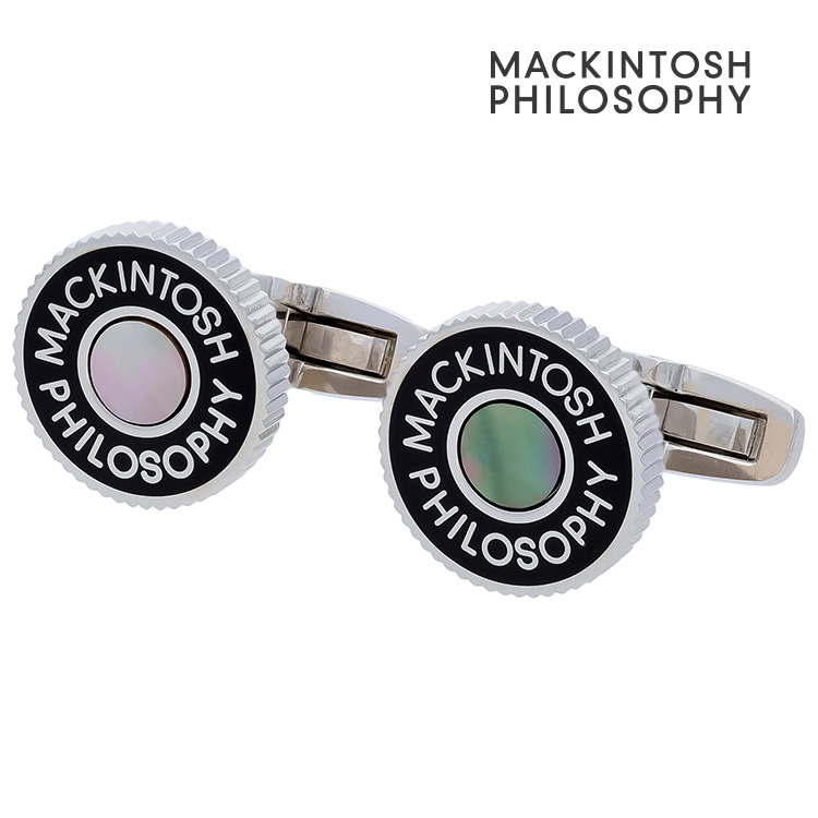 【MACKINTOSH PHILOSOPHY】ブラックシェルサークルロゴカフリンクス MACKINTOSH PHILOSOPHY マッキントッシュ 哲学 マッキントッシュ哲学 黒蝶貝
