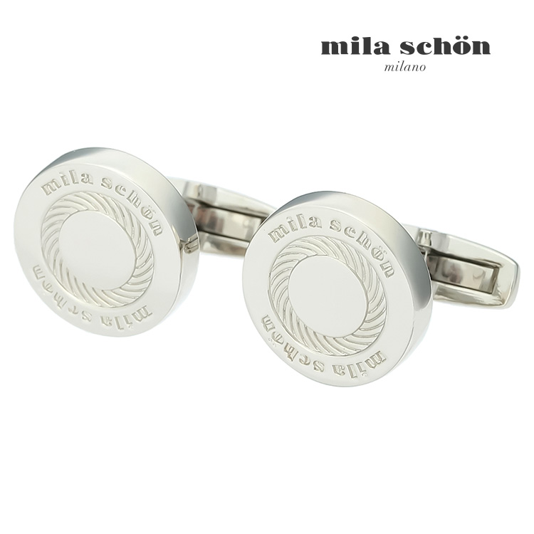 【mila schon】ラウンドタイプカフス カフス ボタン カフスボタン 可愛い 結婚式 プレゼント 就職祝い 葬式 シンプル アクセサリー メンズ フォーマル 男性 礼服 喪服 ミラショーン ミラ ショーン