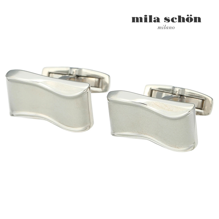 【mila schon】ダブルサイドラインカフスカフス ボタン カフスボタン 可愛い 結婚式 プレゼント 就職祝い 葬式 シンプル アクセサリー メンズ フォーマル 男性 礼服 喪服 ミラショーン ミラ ショーン ギフト｜カフスギャラリー　店 8,140円