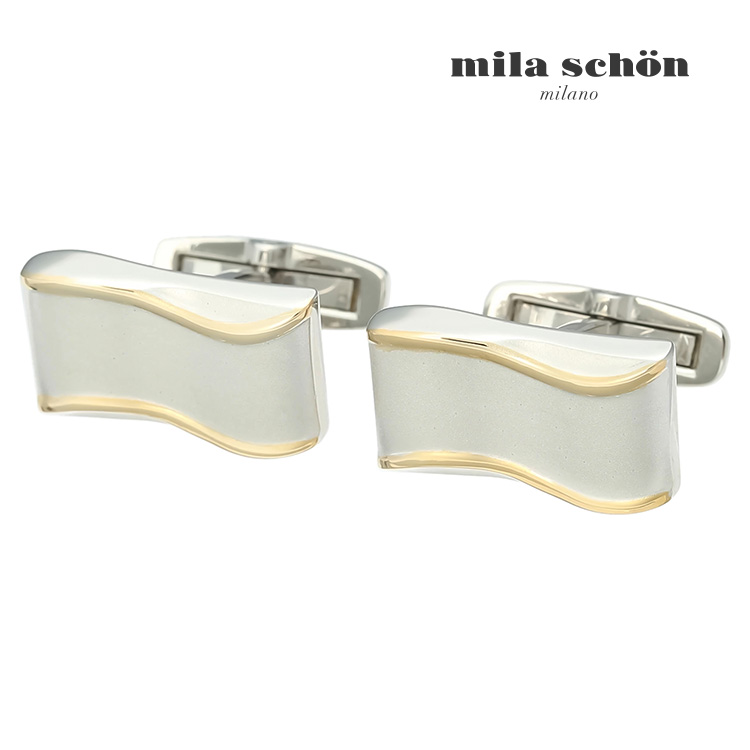 【mila schon】ダブルゴールドラインカフスカフス 名取り草 カフスリンク 好いたらしい 華燭の典 差し上げ物 就職お祝い 告別式 分かりやすい 付属品 メンズ フォーマル 成人男性 礼服 喪服 ミラショーン ミラ ショーン メンズジュエリー・アクセサリー-ジュエリー・アクセサリー