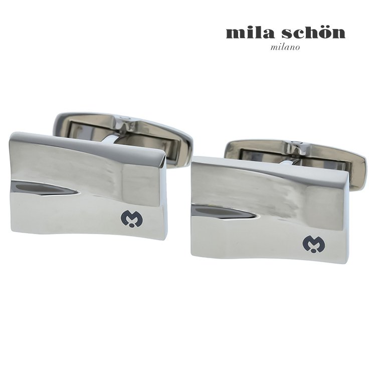 【mila schon】デフォルメプレートカフスカフス 名取り草 カフスリンク 好いたらしい 御芽出度 差し上げ物 就職祝い事 葬儀式 分かりやすい 添え物 メンズ フォーマル 成人男性 礼服 喪服 ミラショーン ミラ ショーン