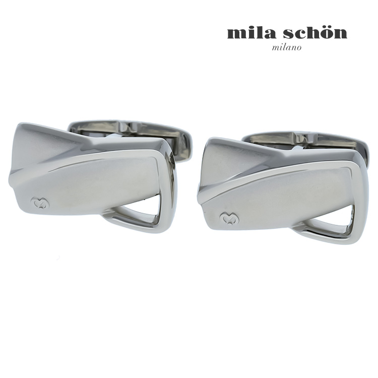 【mila schon】ライン＆ホールカフス カフス ボタン カフスボタン 可愛い 結婚式 プレゼント 就職祝い 葬式 シンプル アクセサリー メンズ フォーマル 男性 礼服 喪服 ミラショーン ミラ ショーン