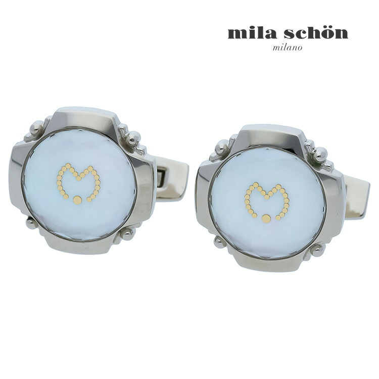 【mila schon】ウォッチライクフレームシェルカフス ホワイト カフス ボタン カフスボタン 可愛い 結婚式 プレゼント 就職祝い 葬式 シンプル アクセサリー メンズ フォーマル 男性 礼服 喪服 ミラショーン ミラ ショーン 白蝶貝 27,225円