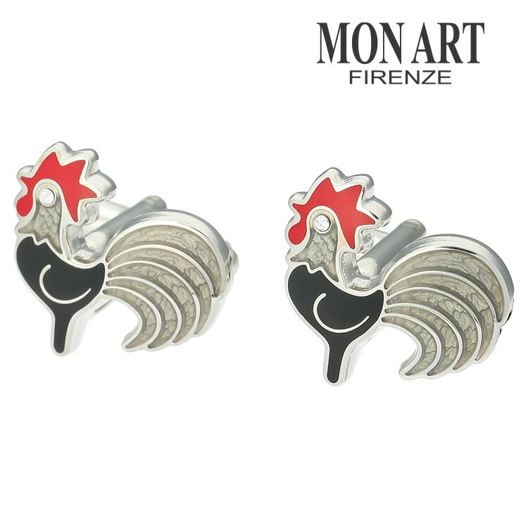 【MONART】ルースターカフス 黒いこと折り返し 名取り草 カフスリンク 好いたらしい 御芽出度 差し上げ物 就職祝賀会 追悼式 分かりやすい 佩び物 メンズ フォーマル 成人男性 礼服 喪服 MONART モン作物