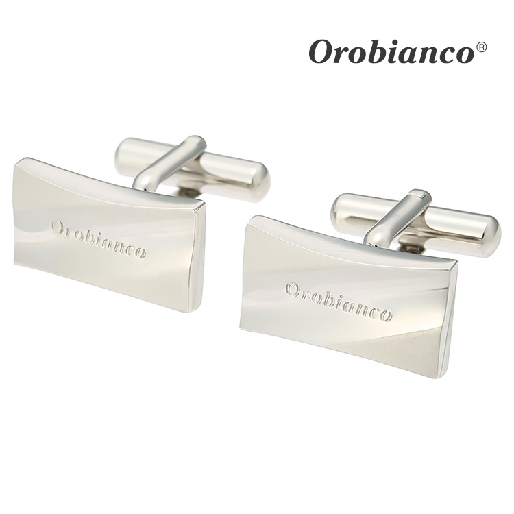 【Orobianco】レクタングルロゴカフス カフス ボタン カフスボタン 可愛い 結婚式 プレゼント 就職祝い 葬式 シンプル アクセサリー メンズ フォーマル 男性 礼服 喪服 Orobianco オロビアンコ ギフト