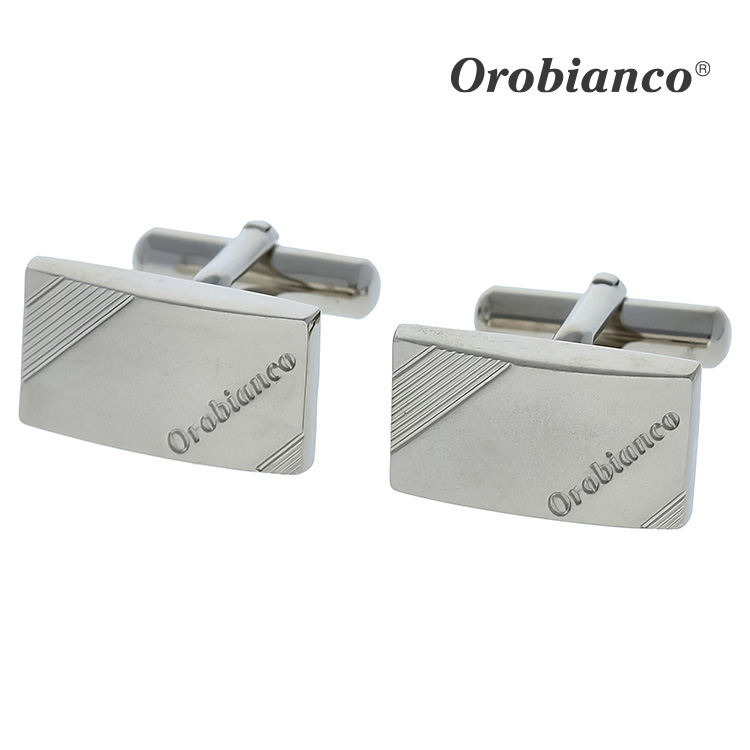 【Orobianco】コーナーストライプカフス カフス ボタン カフスボタン 可愛い 結婚式 プレゼント 就職祝い 葬式 シンプル アクセサリー メンズ フォーマル 男性 礼服 喪服 Orobianco オロビアンコ ギフト