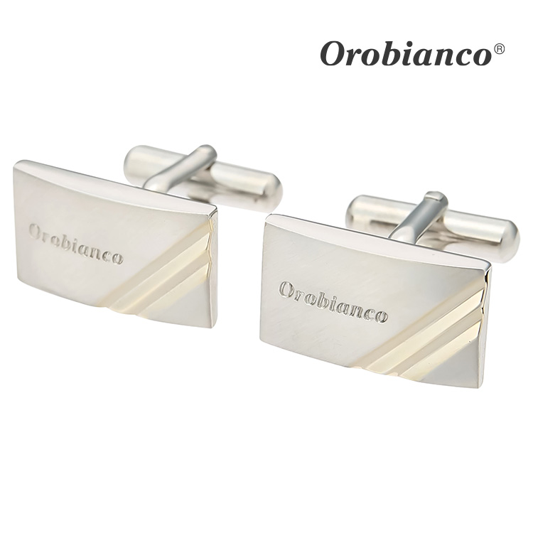 【Orobianco】ゴールドコーナーストライプカフスカフス ボタン カフスボタン 可愛い 結婚式 プレゼント 就職祝い 葬式 シンプル アクセサリー メンズ フォーマル 男性 礼服 喪服 Orobianco オロビアンコ｜カフスギャラリー　店