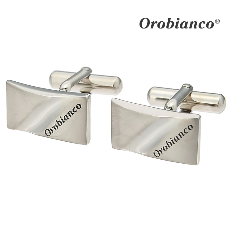 【Orobianco】ロゴセンターストライプカフス カフス ボタン カフスボタン 可愛い 結婚式 プレゼント 就職祝い 葬式 シンプル アクセサリー メンズ フォーマル 男性 礼服 喪服 Orobianco オロビアンコ ギフト