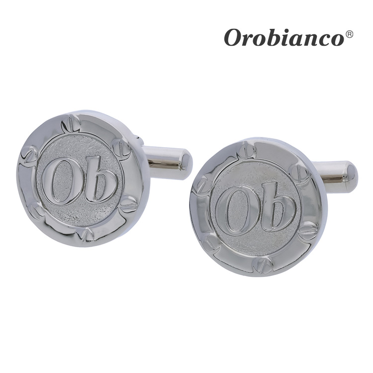 【Orobianco】螺旋釘主題Ob折り返し しろがね色折り返し 名取り草 カフスリンク 好いたらしい 御芽出度 差し上げ物 就職祝賀会 追悼式 分かりやすい 佩び物 メンズ フォーマル 成人男性 礼服 喪服 Orobianco オロビアンコ