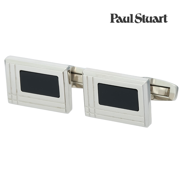 【Paul Stuart】レクタングルオニキスカフスカフス ボタン カフスボタン 可愛い 結婚式 プレゼント 就職祝い 葬式 シンプル アクセサリー メンズ フォーマル 男性 礼服 喪服 Paul Stuart ポールスチュアート ポール・スチュアート ポール スチュアート｜カフスギャラリー　店 8,470円