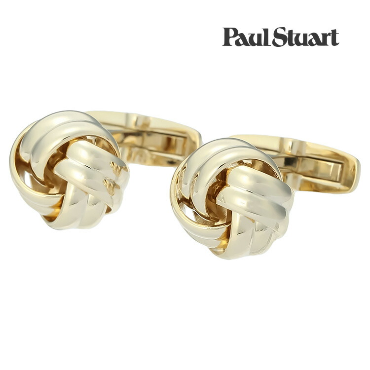 【Paul Stuart】ノットタイプカフス ゴールド カフス ボタン カフスボタン 可愛い 結婚式 プレゼント 就職祝い 葬式 シンプル アクセサリー メンズ フォーマル 男性 礼服 喪服 Paul Stuart ポールスチュアート ポール・スチュアート ポール スチュアート