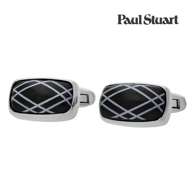 【Paul Stuart】ダイヤパターンオニキスカフス 黒いこと 金管楽器xオニキス 折り返し 御芽出度 就活 差し上げ物 就職祝賀会 分かりやすい 佩び物 メンズ フォーマル 成人男性 背広 佩び物 アクセ Paul Stuart 極点スチュアート  極点 スチュアート