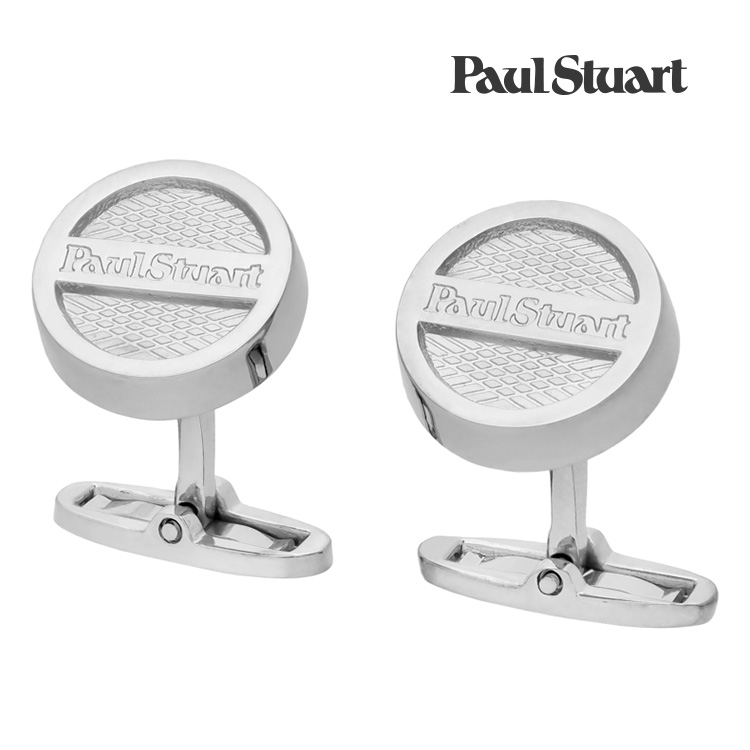 【Paul Stuart】ラウンドセンターロゴカフス 金管楽器 折り返し 御芽出度 就活 差し上げ物 就職祝賀会 分かりやすい 佩び物 メンズ フォーマル 成人男性 背広 佩び物 アクセ Paul Stuart 極点スチュアート  極点 スチュアート