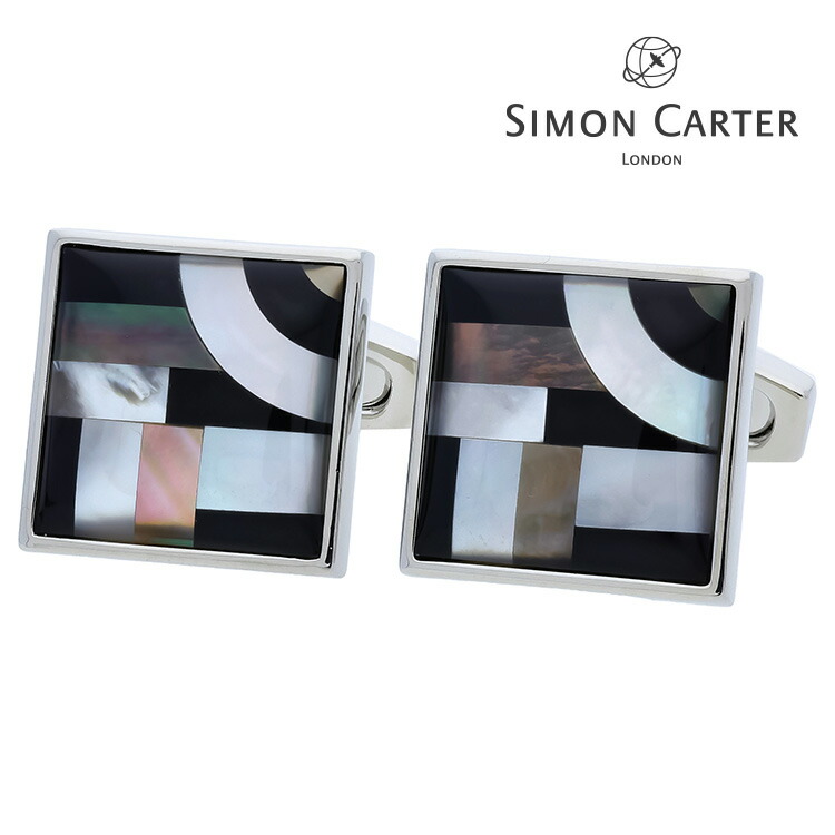 【SIMON CARTER】バウハウスラインカフスカフス 名取り草 カフスリンク 好いたらしい 御芽出度 差し上げ物 就職祝い事 葬儀式 分かりやすい 添え物 メンズ フォーマル 成人男性 礼服 喪服 SIMON CARTER サイモンカーター サイモン カーター 白蝶貝
