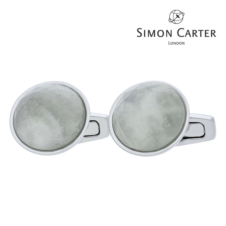 【SIMON CARTER】ラウンドムーンストーンカフスカフス 名取り草 カフスリンク 好いたらしい 華燭の典 差し上げ物 就職祝賀会 分かりやすい 付属物 メンズ フォーマル 成人男性 礼服 SIMON CARTER サイモンカーター サイモン カーター お月さま石ころ 月
