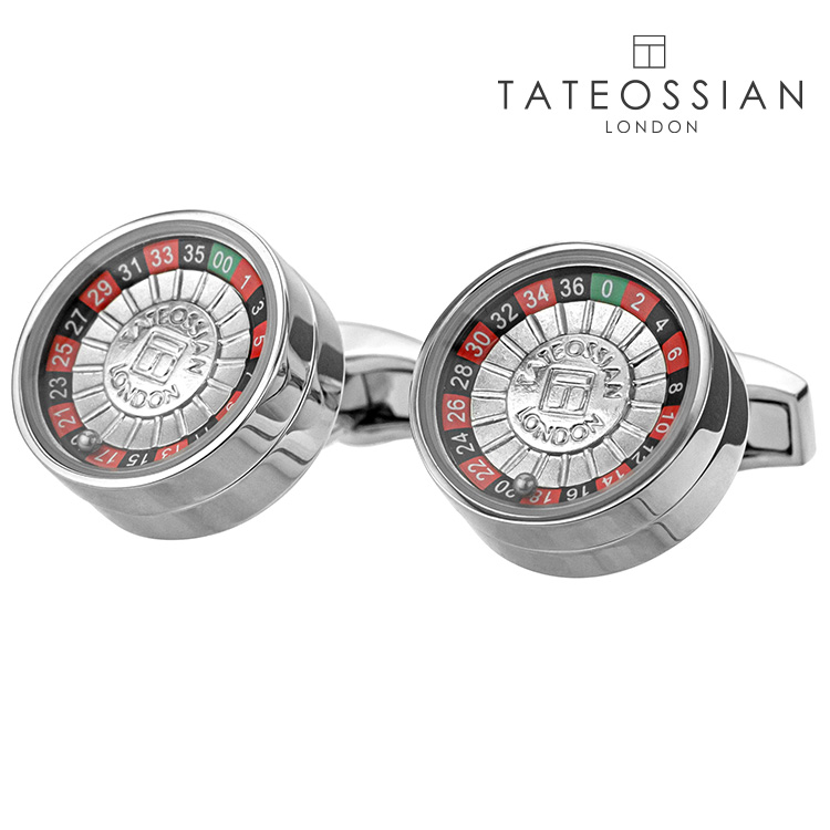 【TATEOSSIAN】ルーレットカフスカフス 名取り草 カフスリンク 好いたらしい 御芽出度 差し上げ物 就職祝賀会 追悼式 分かりやすい 佩び物 メンズ フォーマル 成人男性 礼服 喪服 tateossian タテオシアン
