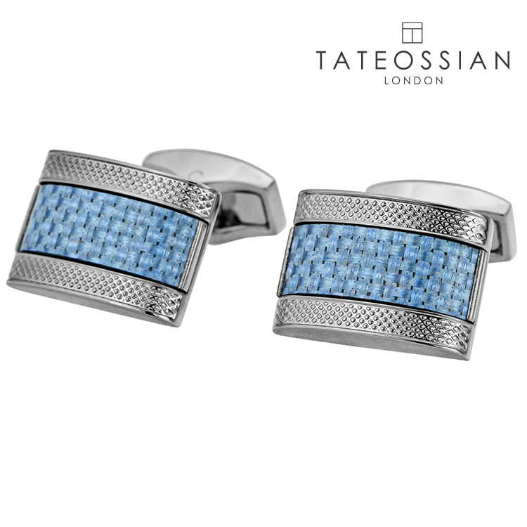 【TATEOSSIAN】カーボンDシェイプカフス ライトブルー カフス ボタン カフスボタン 可愛い 結婚式 プレゼント 就職祝い 葬式 シンプル アクセサリー メンズ フォーマル 男性 礼服 喪服 tateossian タテオシアン 29,700円