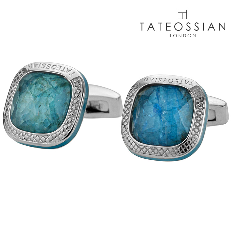 【TATEOSSIAN】シルバー&アパタイトカフスカフス ボタン カフスボタン 可愛い 結婚式 プレゼント 就職祝い 葬式 シンプル アクセサリー メンズ フォーマル 男性 礼服 喪服 tateossian タテオシアン|カフスギャラリー 店