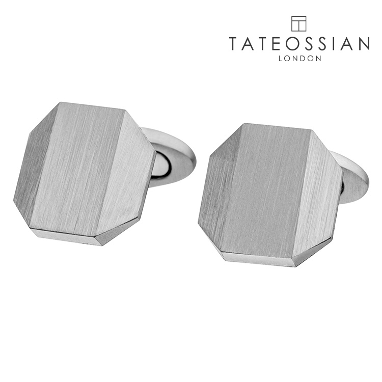 【TATEOSSIAN】オクタゴンチタンカフス カフス ボタン カフスボタン 可愛い 結婚式 プレゼント 就職祝い 葬式 シンプル アクセサリー メンズ フォーマル 男性 礼服 喪服 tateossian タテオシアン