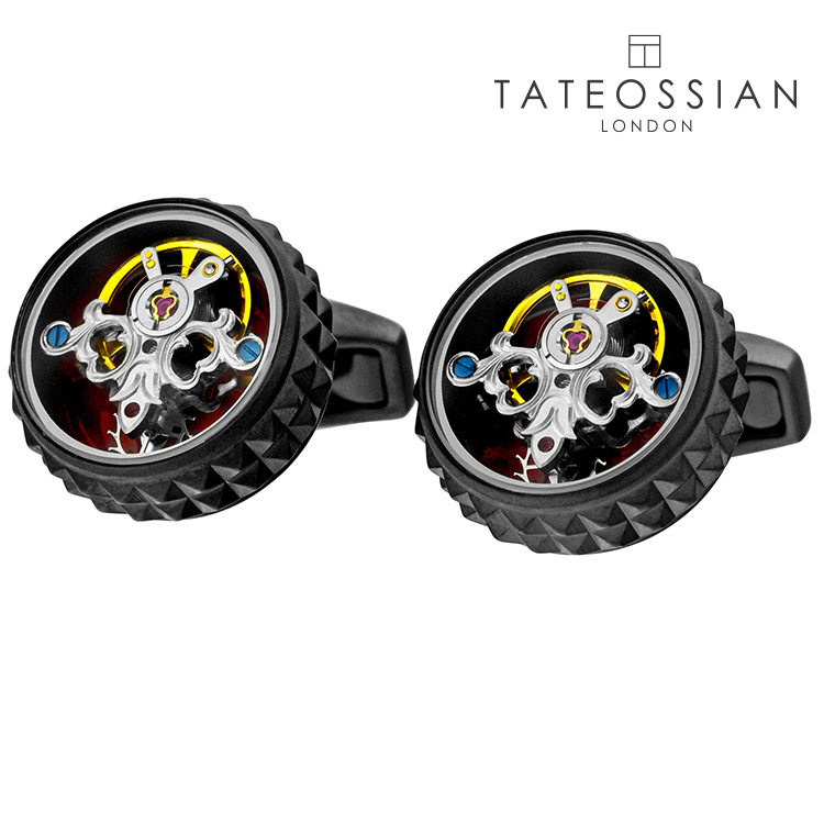 【TATEOSSIAN】トゥールビヨンカフス 黒いこと折り返し 名取り草 カフスリンク 好いたらしい 御芽出度 差し上げ物 就職祝い事 葬儀式 分かりやすい 添え物 メンズ フォーマル 成人男性 礼服 喪服 tateossian タテオシアン