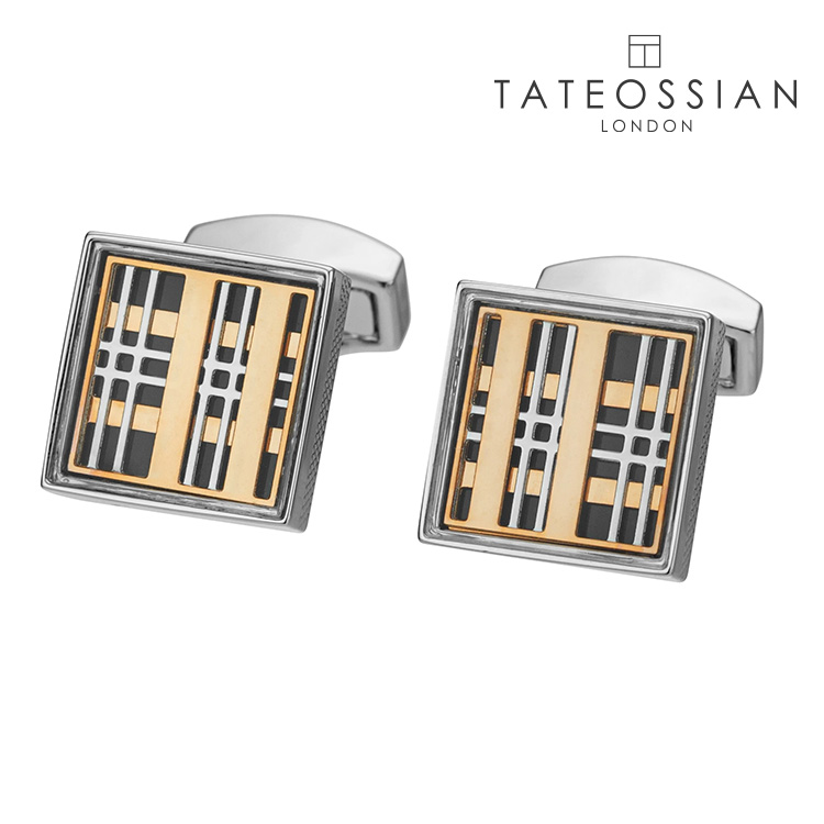 【TATEOSSIAN】スクエアプレートパターンカフスカフス 名取り草 カフスリンク 好いたらしい 御芽出度 差し上げ物 就職祝賀会 追悼式 分かりやすい 佩び物 メンズ フォーマル 成人男性 礼服 喪服 tateossian タテオシアン