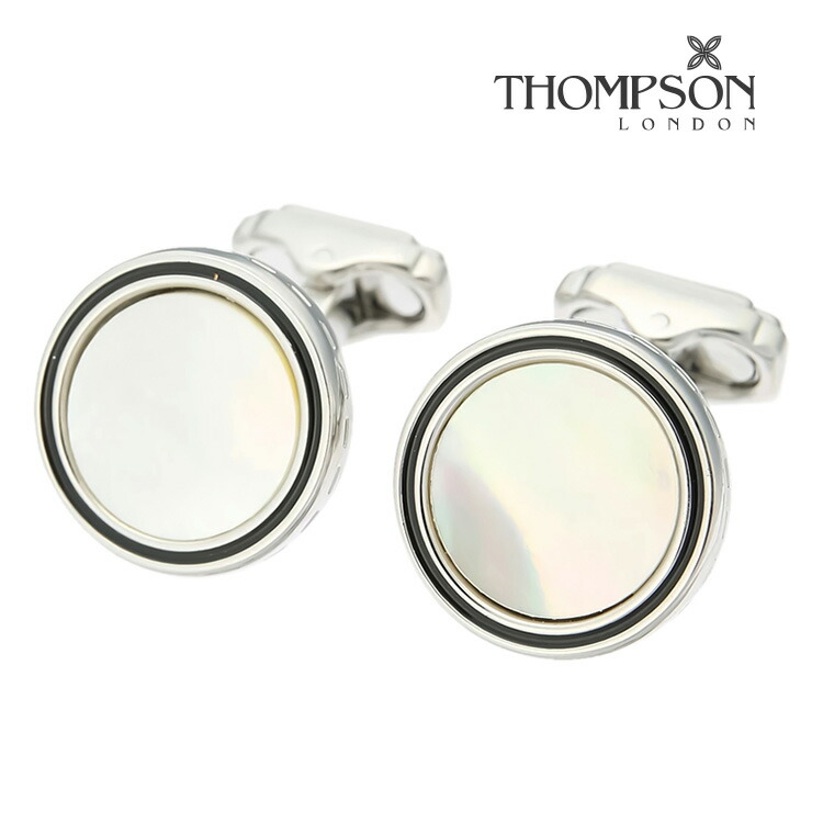 【THOMPSON】ラウンドシェルカフス 白いこと折り返し 名取り草 カフスリンク 好いたらしい 華燭の典 差し上げ物 就職祝賀会 葬儀式 分かりやすい 付属物 メンズ フォーマル 成人男性 礼服 喪服 THOMPSON トンプソン 白蝶貝
