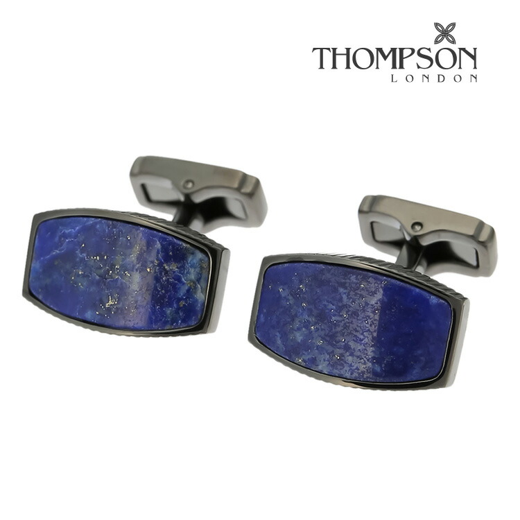 【THOMPSON】ラピスカフス ブラック カフス ボタン カフスボタン 可愛い 結婚式 プレゼント 就職祝い 葬式 シンプル アクセサリー メンズ フォーマル 男性 礼服 喪服 THOMPSON トンプソン