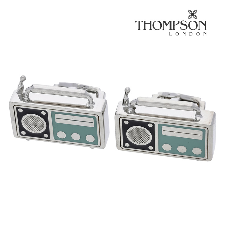 【THOMPSON】ラジオカフス カフス ボタン カフスボタン 可愛い 結婚式 プレゼント 就職祝い 葬式 シンプル アクセサリー メンズ フォーマル 男性 礼服 喪服 THOMPSON トンプソン