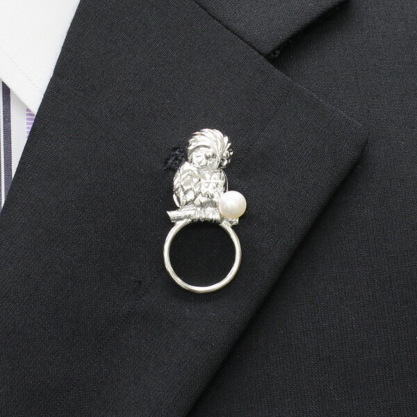 Cuffsmania: OWL and Akoya pearl Pearl 6.0 lapel pin type