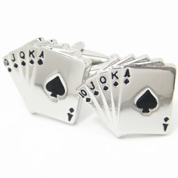 アウトレット ロイヤルストレートフラッシュ トランプ カフス カフスボタン カフリンクス Cufflinks Cuffs メンズ 男性 結婚式 スーツアクセサリー専門店 父の日 ギフトにも ブライダル 披露宴 二次会 お呼ばれ パーティー おしゃれ カフスマニア 超美品