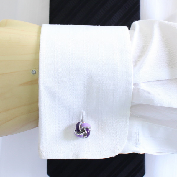 ゴムカフス Knot Cuff Links ブラック×ゴールド ラバーカフス カフリンクス カフスボタン