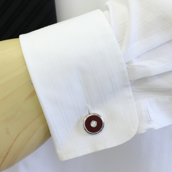 バーガンディと一粒ストーンのダンディなカフス(カフリンクス/カフスボタン)(カフリンクス/カフスボタン/cufflinks/cuffs/メンズ/男性)【あす楽対応】【メール便・ネコポス対応】【コンビニ受取対応商品】【5,400円以上で送料無料】【05P26Mar16】