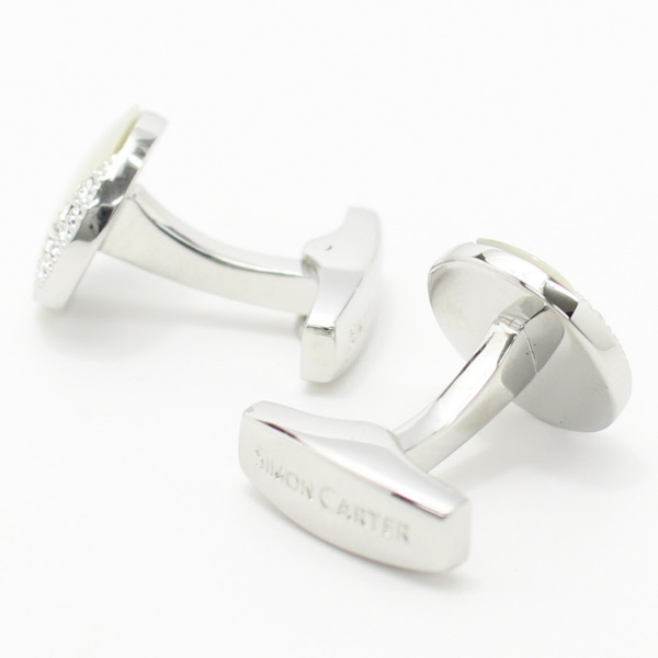 宅配便送料無料 カフス サイモンカーター 英国 ブランド Simon Carter Astoria Mop スワロフスキー ホワイト カフスボタン カフリンクス Cufflinks Cuffs メンズ 男性 おしゃれ プレゼント プチギフト 誕生日 贈り物 パーティー 結婚式 スーツアクセサリー専門店