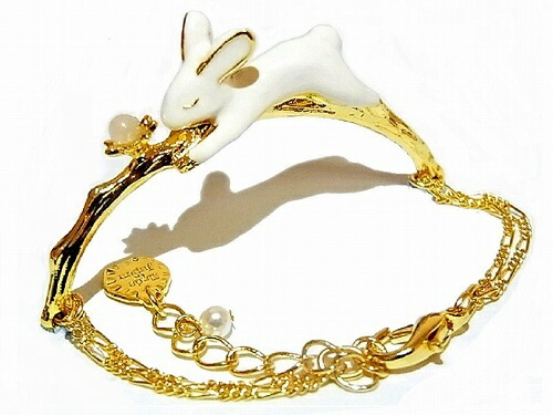 Accessories Cuir Carameliser Enjoyable Funny Cute Rabbit Enjoyable Funny Cute Rabbit Bracelet Twig Rode Mill Kira Bits Accessories Distinctive Unique Animal Jewelry White Natural