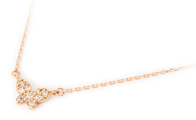 最高の 楽天市場 ダイヤモンド ネックレス バタフライ 蝶 パヴェ K18ピンクゴールド カットアズキチェーン K18pg 18kpg 18金 送料無料 Kh キューレット 保証書付 Www Falizgroup Com