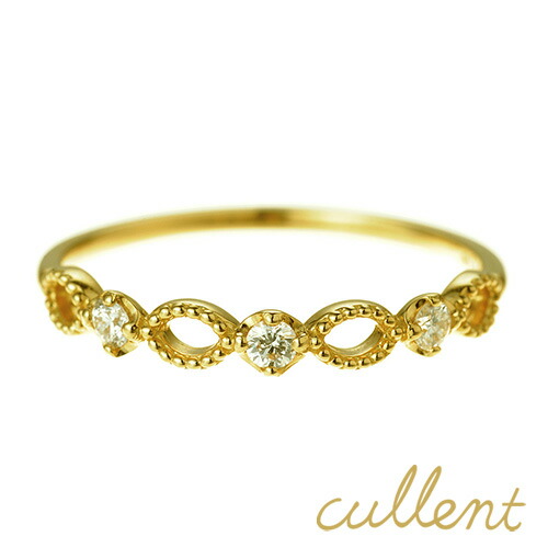 K18ダイヤモンドピンキーリング～リング waltz ピンキーリング 18金 18k ゴールド ダイヤモンド ダイヤ レディース　 ジュエリー アクセサリー おしゃれ ピンクゴールド 細い シンプル 重ねづけ｜K18ジュエリー cullent（カレン）