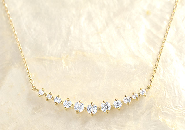 【楽天市場】ラインネックレス ダイヤモンド ネックレス K18 star line 0.5ct ネックレス K18 18金 18k