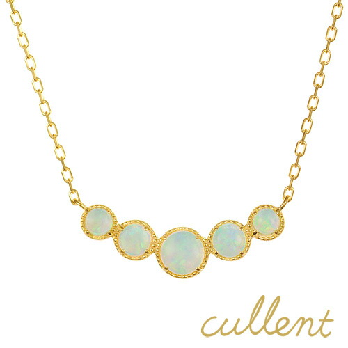 オパール ネックレス K18 destiny gradation ネックレス K18 18金 18k オパール レディース ラインネックレス バーネックレス バー ピンクゴールド|K18ジュエリー cullent(カレン)