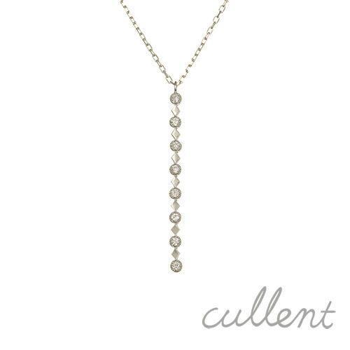 Pt900プラチナダイヤモンドネックレス lulu ロングネックレス Pt プラチナ Y字 ペンダント レディース ジュエリー アクセサリー ライン バー シンプル