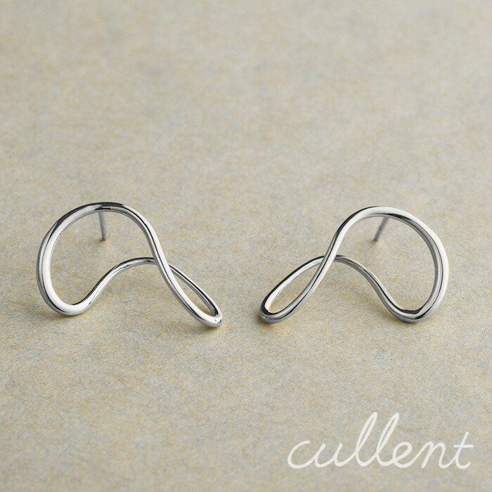 Pt900 ピアス deflection プラチナ PT プラチナ900 スタッドピアス スタッド シンプル 地金|K18ジュエリー cullent(カレン)