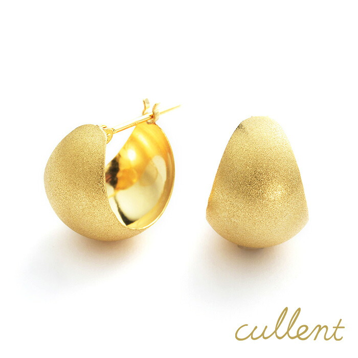 K18 ピアス Moon-lame 18金 18k ゴールド ピアス フープ 小さめ 地金 18金 K18 18k 月甲 シンプル スターダスト レディース ジュエリー アクセサリー おしゃれ|K18ジュエリー cullent(カレン)