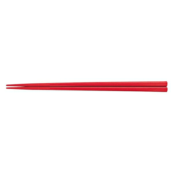 PBT　角無地箸　朱　22.5cm　10膳入　90030260　RHS-D2 [関連：福井クラフト やすらぎ 業務用 カトラリー 箸 食器洗浄機対応 消毒保管庫 電子レンジ対応]