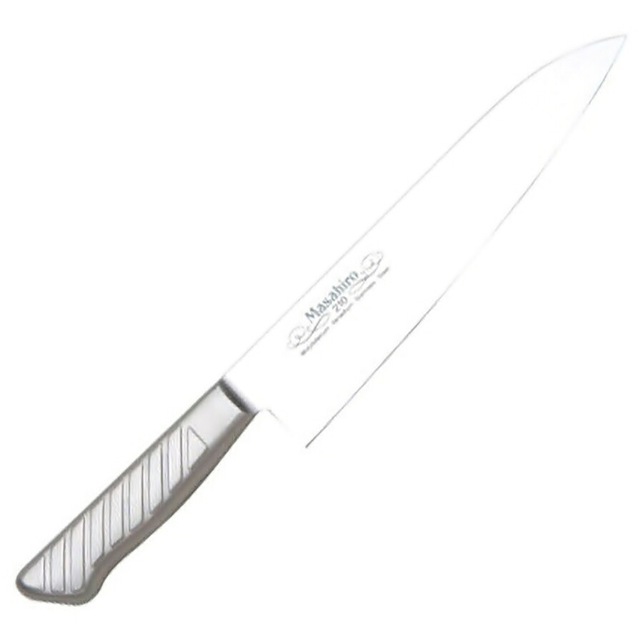 正広作　MV-S鋼　牛刀　両刃　21cm　13611　AEM-03[関連：正広 マサヒロ 業務用 洋包丁 オールステンレス ナイフ おしゃれ デザイン シェフナイフ]｜くるちかも　culticamo