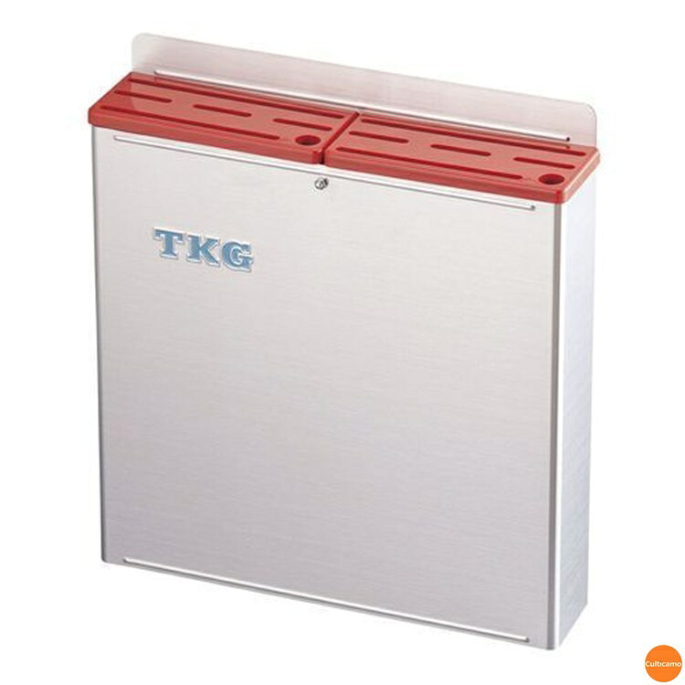 TKG　18-8　プラ板付　カラーナイフラック　大　Bタイプ　赤　AHU-70 [関連：遠藤商事 業務用 HACCP対応 色分け カラフル ナイフ差し 包丁差し ナイフスタンド スーパー 精肉 鮮魚]