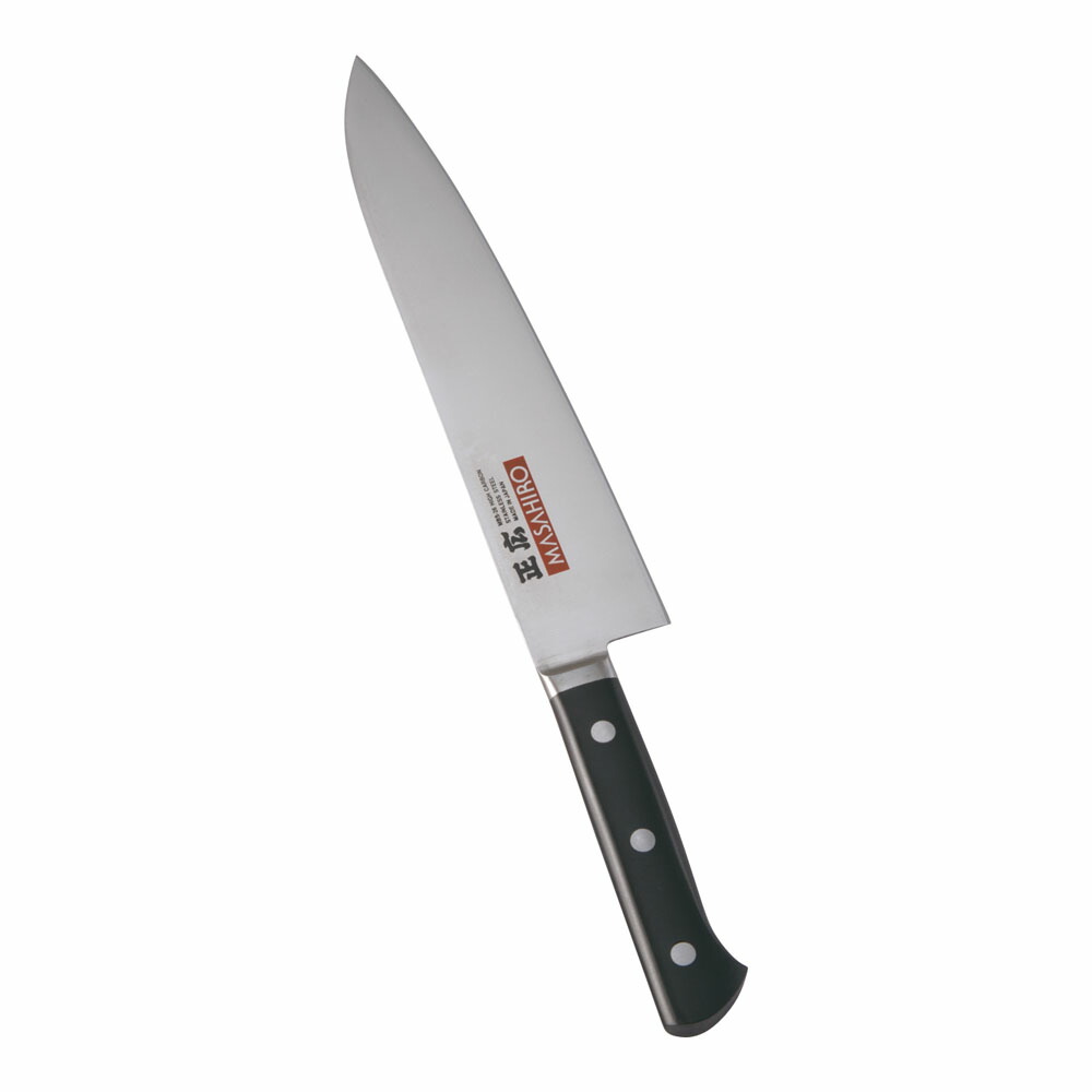 正広　MV-H鋼　シェフナイフ　両刃　24cm　14912　プラ柄　AMS-L0[関連：マサヒロ MASAHIRO 日本製 抗菌 洋包丁 庖丁 牛刀 精肉 ナイフ]｜くるちかも　culticamo
